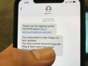 covid-19 text message