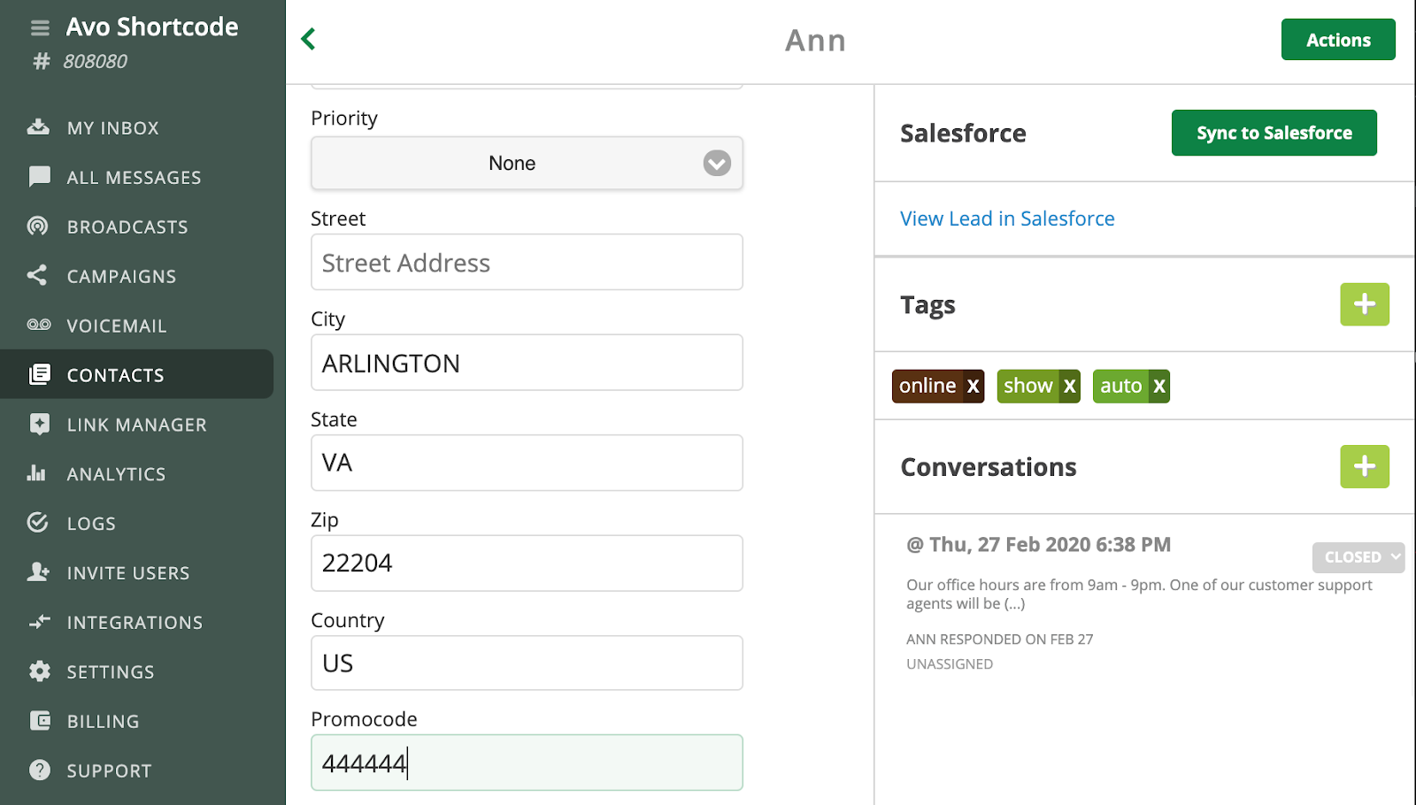 best sms app for salesforce